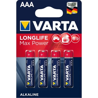 Art.-Nr. 202044<br>VARTA Batterien Longlife Max Power AAA LR03 4 Stück 1,5 V